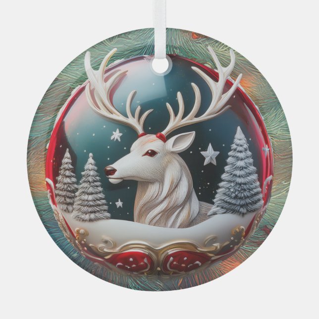 Weihnachtsfeiertag Baum Ornament Aus Glas (Vorderseite)