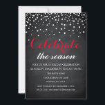Weihnachtsfeiertag Black Chalkboard Familie Party Einladung<br><div class="desc">Das ist eine wunderschöne Weihnachtskarte Black Chalkboard Glitzer Family Party Einladung.</div>