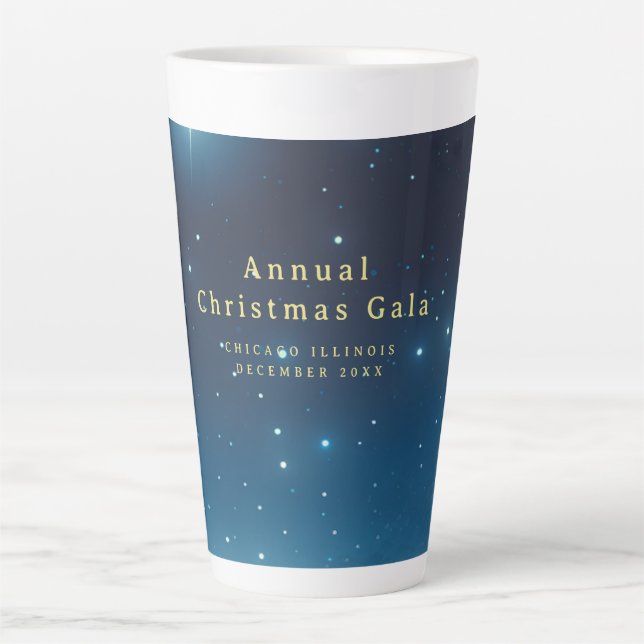 Weihnachtsfeiertag Blue Latte Tasse (Vorderseite)