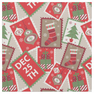Weihnachtsfeiertag Briefmarke Muster Stoff