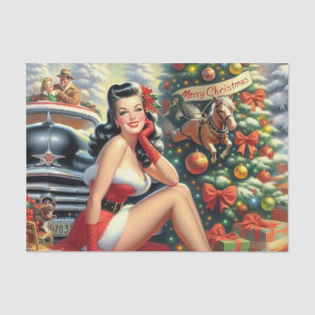 Weihnachtsfeiertag Button auf Seidenpapier (Vorderseite)