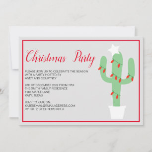 Weihnachtsfeiertag Cacti Cactus Winter Celebration Einladung