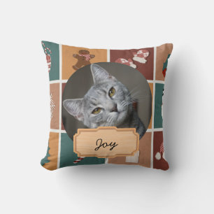 Weihnachtsfeiertag Custom Cat Foto Kissen