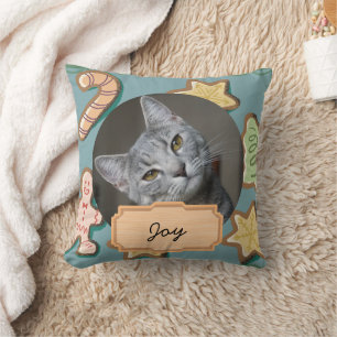 Weihnachtsfeiertag Custom Cat Foto Kissen