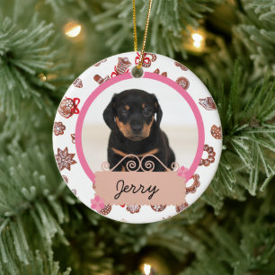 Weihnachtsfeiertag Custom Dog Foto Keramik Ornament