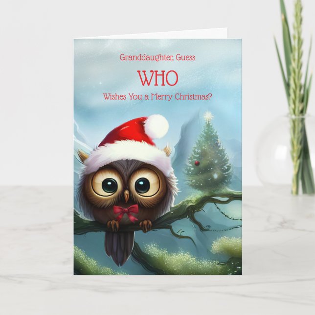 Weihnachtsfeiertag der Großtochter mit Niedlichem  Karte (Vorderseite)