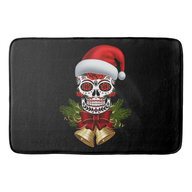 Weihnachtsfeiertag der Weihnachtsmannmütze des tot Badematte (Vorderseite)