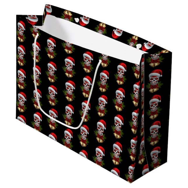 Weihnachtsfeiertag der Weihnachtsmannmütze des tot Große Geschenktüte (Vorderseite Schrägansicht)