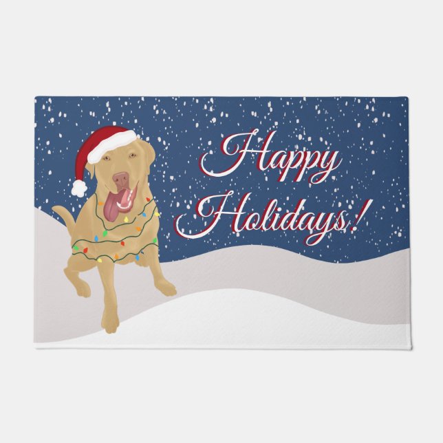 Weihnachtsfeiertag Dudley Labrador Fußmatte (Vorderseite)