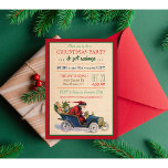 Weihnachtsfeiertag - Einladung<br><div class="desc">Alle Lieben heimlich Santa! Laden Sie Ihre Freunde ein, um den Urlaub mit diesem schönen Design mit einem Vintagen Santa in seinem "getaway car" zu feiern.</div>
