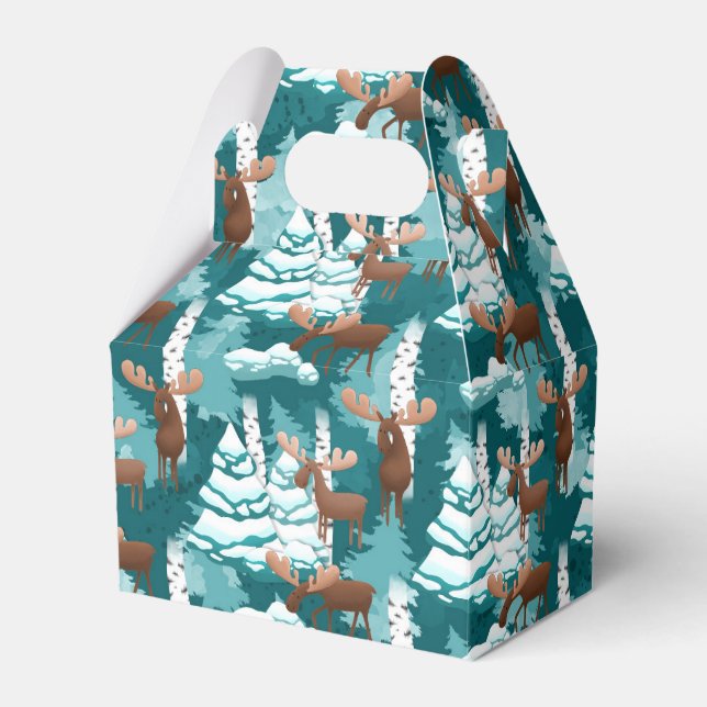 Weihnachtsfeiertag Elche Gastgeschenk Geschenkschachtel (Vorderseite)