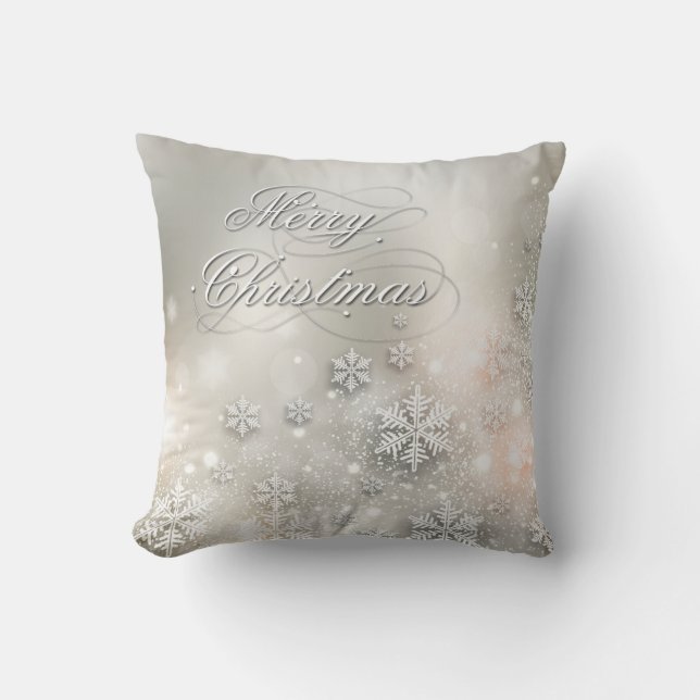 Weihnachtsfeiertag Elegante Snowflake Locarno Kissen (Vorderseite)