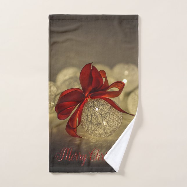 Weihnachtsfeiertag - Elegante Weihnachtsbälle Rote Badhandtuch Set (Handtuch)