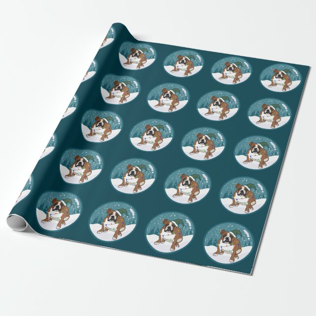 Weihnachtsfeiertag Englisch Bulldog Geschenkpapier (Ungerollt)