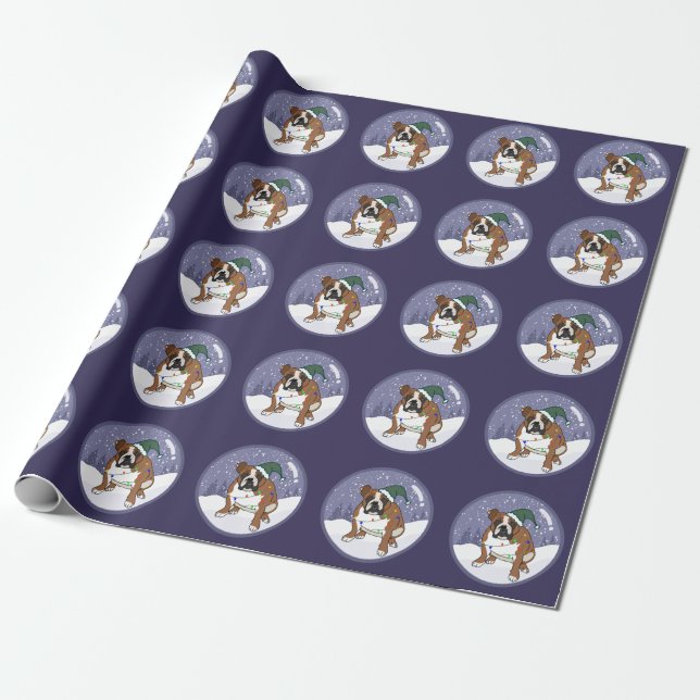 Weihnachtsfeiertag Englisch Bulldog Geschenkpapier (Ungerollt)