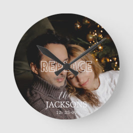 Weihnachtsfeiertag Familienfest Foto Runde Wanduhr