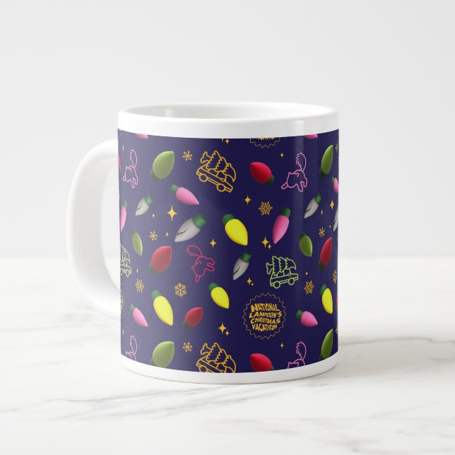 Weihnachtsfeiertag | Ferienmuster Jumbo-Tasse (Vorderseite Links)