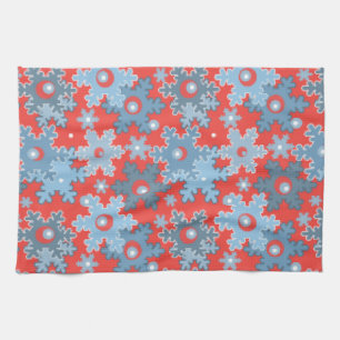 Weihnachtsfeiertag festliche Winterschneeflocken h Geschirrtuch