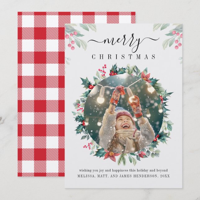 Weihnachtsfeiertag Foto Custom Mitteilungskarte (Vorne/Hinten)