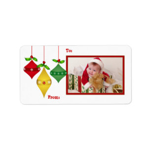 Weihnachtsfeiertag FOTO Geschenk-Umbau-Aufkleber Adressaufkleber