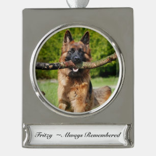 Weihnachtsfeiertag Foto Keepake Banner-Ornament Silber