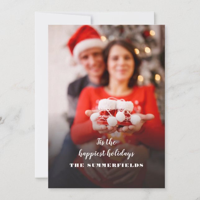 Weihnachtsfeiertag Foto Schwangerschaft Ankündigung (Vorderseite)