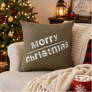 Weihnachtsfeiertag Frohe Weihnachten Modernes Grau Kissen
