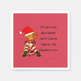 Weihnachtsfeiertag Funny Quote Elf Rot Serviette