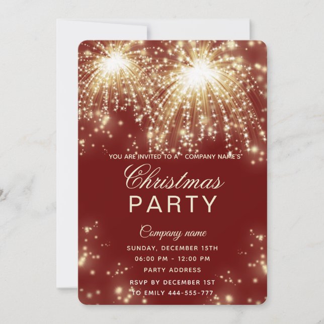 Weihnachtsfeiertag für Feuerwerkskörper - Party Einladung (Vorderseite)