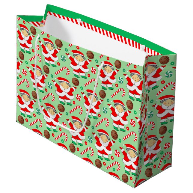 Weihnachtsfeiertag für Frauen im Basketball Große Geschenktüte (Vorderseite Schrägansicht)