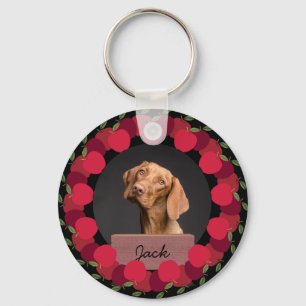Weihnachtsfeiertag für Rotapfel Custom Dog Foto Schlüsselanhänger