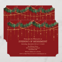 Weihnachtsfeiertag Garland Glitzer Einladung