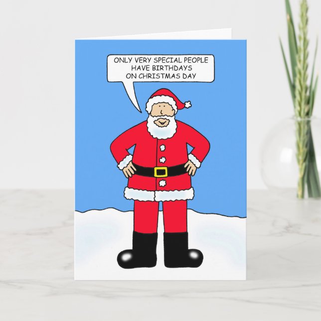 Weihnachtsfeiertag Geburtstag 25. Dezember Cartoon Karte (Vorderseite)