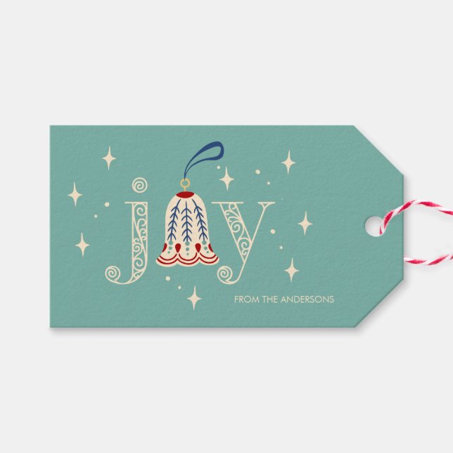 Weihnachtsfeiertag Geschenkanhänger (Vorderseite (Horizontal))