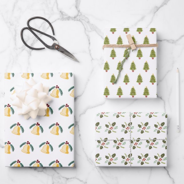 Weihnachtsfeiertag Geschenkpapier Set (Vorderseite)