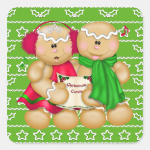 Weihnachtsfeiertag Gingerbrot Cartoon Aufkleber