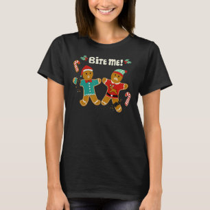 Weihnachtsfeiertag Gingerbrot Männer Cookie Bite M T-Shirt