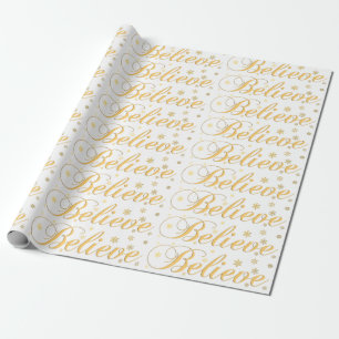 Weihnachtsfeiertag Gold glauben Geschenkpapier