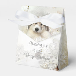 Weihnachtsfeiertag Große Pyrenäen Wasserfarbe Geschenkschachtel