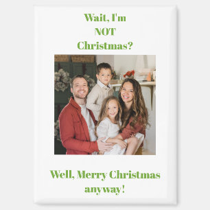 Weihnachtsfeiertag grüner Text Foto  Magnet