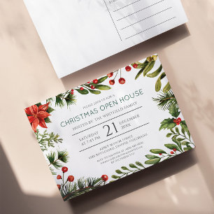 Weihnachtsfeiertag Grünhaus Einladungspostkarte