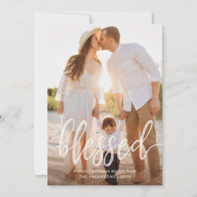 Weihnachtsfeiertag Handgeschriebenes Script-Foto Feiertagskarte (Vorderseite)