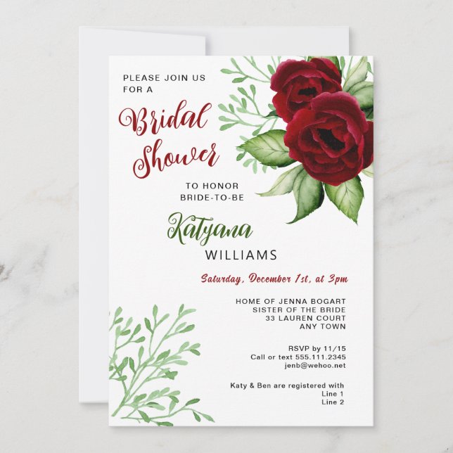 Weihnachtsfeiertag Hochzeit Bridal Dusche Einladun Einladung (Vorderseite)