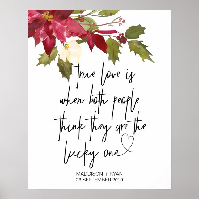 Weihnachtsfeiertag Hochzeit Wahre Liebe Willkommen Poster (Vorne)