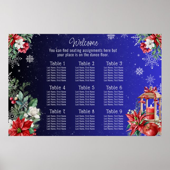 Weihnachtsfeiertag - Hochzeitstabelle Poster (Vorne)