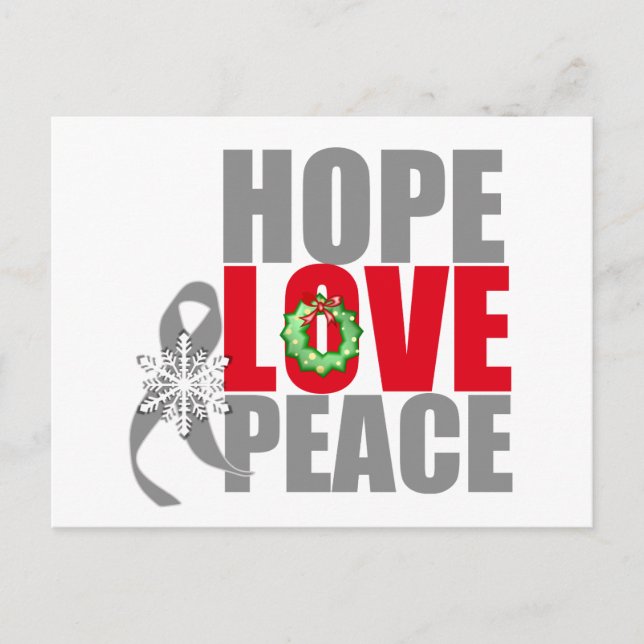 Weihnachtsfeiertag Hoffnung Liebe Frieden Gehirnkr Feiertagspostkarte (Vorderseite)