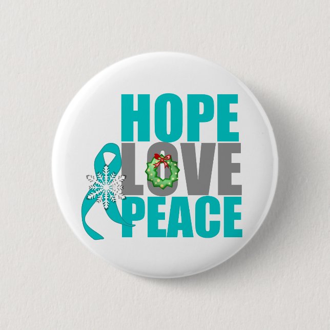 Weihnachtsfeiertag Hoffnung Liebe Frieden Ovarialk Button (Vorderseite)