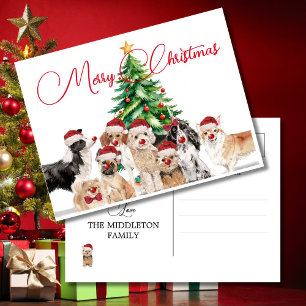 Weihnachtsfeiertag Hund liebt fröhliche Weihnachts Postkarte