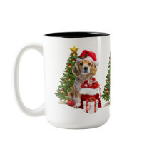 Weihnachtsfeiertag Hund mit Santa Hut