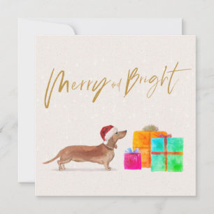 Weihnachtsfeiertag Hund Tan Dackel Gruß